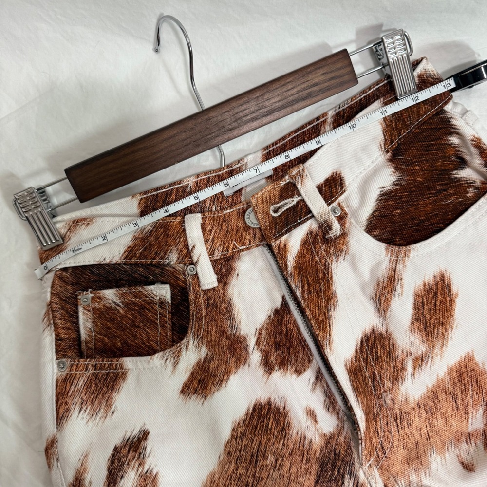 WeWoreWhat Cow Print Jeans Women's Size 25 Brown and White Straight Leg Denim - Picture 7 of 7